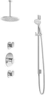 Get Together IBS5CR inbouwdouche met 3s handdouche, 30cm plafondbuis, 25cm hoofddouche en glijstang chroom