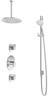 Get Together IBS5CR inbouwdouche met 3s handdouche, 30cm plafondbuis en 30cm hoofddouche chroom