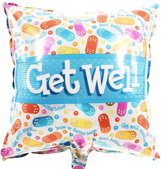 Get well ballon pleisters vierkant