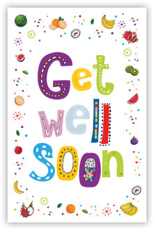 Get Well Soon Fruit Kaart Print Multikleur - Print