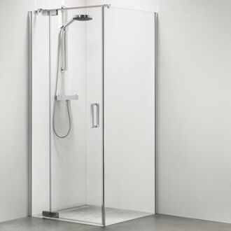 Get Wet by Sealskin Douchecabine Sealskin Get Wet Custom Vierkant Rechts 90x90x195cm Zilver Hoogglans Helder Glas