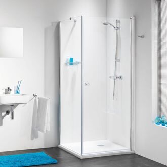 Get Wet C105 douchecabine deur met zijwand 90x90x195cm chroom profiel en helder glas