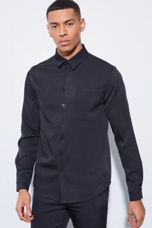 Getailleerd Regular Fit Overhemd, Black - 38