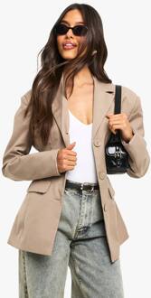 Getailleerde Blazer Met Ingesnoerde Taille, Mushroom - 36