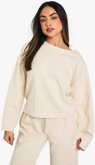 Getailleerde Taille Sweatshirt Met Buisjes, Ecru - XL