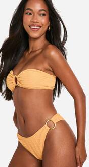 Getextureerde O-Ringen Hipster Bikini Slip, Desert Yellow - 34