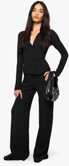 Getextureerde Wijde Pijpenbroek, Black - 42