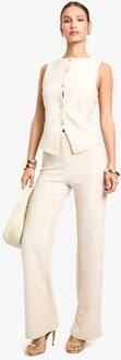 Getextureerde Wijde Pijpenbroek, Cream - 42