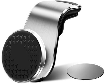 Getihu Magnetische Auto Telefoon Houder Metalen Mount Magneet Mobiele Stand Gps Ondersteuning Voor Iphone 12 11 Pro Max Xs Xr 8 Xiaomi Mi 10 Redmi nieuw Version zilver