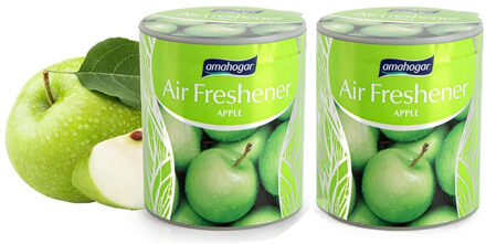 Geur gel Appel geur - 2x - 95 gram - geur blikje - 6 x 7 cm - auto/interieurparfum/luchtverfrisser