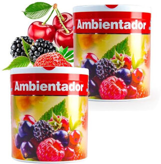 Geur gel Bessen geur - 2x - 95 gram - geur blikje - 6 x 7 cm - auto/interieurparfum/luchtverfrisser