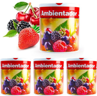 Geur gel Bessen geur - 4x - 95 gram - geur blikje - 6 x 7 cm - auto/interieurparfum/luchtverfrisser