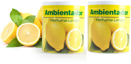 Geur gel Citroen geur - 4x - 95 gram - geur blikje - 6 x 7 cm - auto/interieurparfum/luchtverfrisser