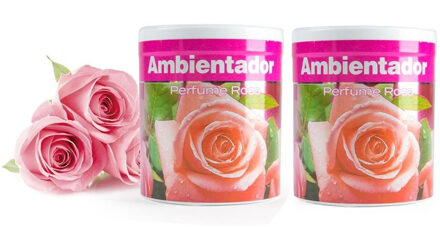 Geur gel Rozen geur - 4x - 95 gram - geur blikje - 6 x 7 cm - auto/interieurparfum/luchtverfrisser