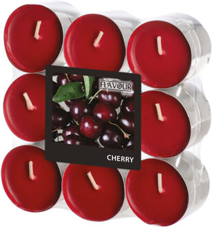 Geur theelichtjes/waxinelichtjes - 18x - Cherry aroma - 4,5 branduren