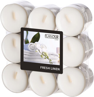 Geur theelichtjes/waxinelichtjes - 18x - Fresh Linen aroma - 4,5 branduren