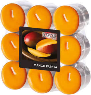 Geur theelichtjes/waxinelichtjes - 18x - Mango-Papaya aroma - 4,5 branduren