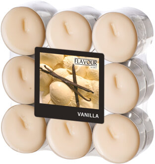 Geur theelichtjes/waxinelichtjes - 18x - Vanilla aroma - 4,5 branduren