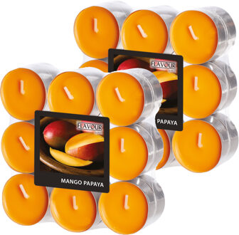 Geur theelichtjes/waxinelichtjes - 36x - Mango-Papaya aroma - 4,5 branduren