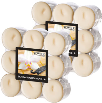 Geur theelichtjes/waxinelichtjes - 36x - Sandalwood-Vanilla aroma - 4,5 branduren
