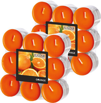 Geur theelichtjes/waxinelichtjes - 36x - Sinaasappel aroma - 4,5 branduren