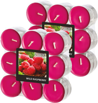 Geur theelichtjes/waxinelichtjes - 36x - Wild Raspberry aroma - 4,5 branduren