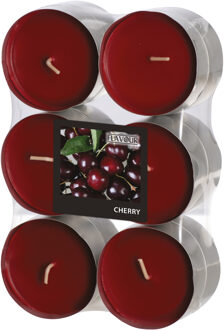 Geur theelichtjes/waxinelichtjes - Maxi - 12x - Cherry aroma - 8 branduren