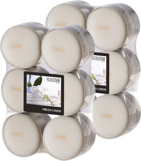 Geur theelichtjes/waxinelichtjes - Maxi - 24x - Fresh Linen aroma - 8 branduren