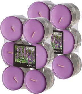 Geur theelichtjes/waxinelichtjes - Maxi - 24x - Lavender aroma - 8 branduren