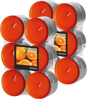 Geur theelichtjes/waxinelichtjes - Maxi - 24x - Sinaasappel aroma - 8 branduren