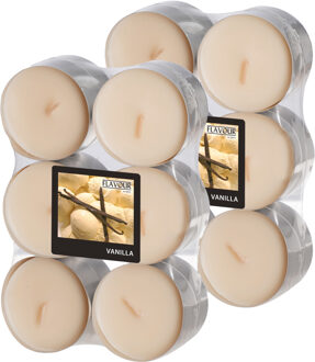 Geur theelichtjes/waxinelichtjes - Maxi - 24x - Vanilla aroma - 8 branduren