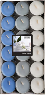 Geur theelichtjes/waxinelichtjes - Mega pack - 36x - Fresh Linen aroma - 4,5 branduren
