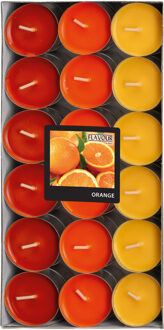 Geur theelichtjes/waxinelichtjes - Mega pack - 36x - Sinaasappel aroma - 4,5 branduren