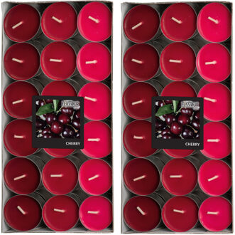 Geur theelichtjes/waxinelichtjes - Mega pack - 72x - Cherry aroma - 4,5 branduren