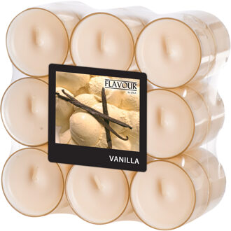 Geur theelichtjes/waxinelichtjes - transparant - 18x - Vanilla aroma - 6 branduren