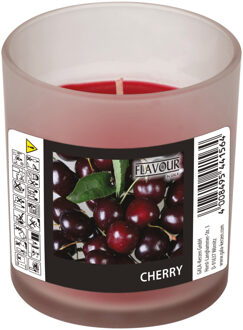 Geurkaars - in glas - Cherry aroma - 8 branduren - 7 x 8 cm