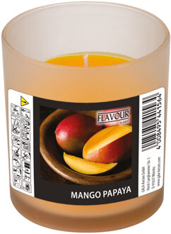 Geurkaars - in glas - Mango-papaya aroma - 8 branduren - 7 x 8 cm