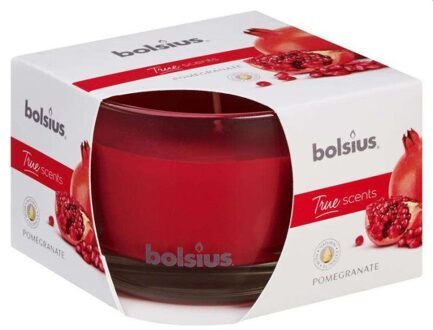 Geurkaars True Scents Pomegranate 9,2 Cm Glas/wax Rood