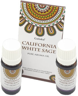 Geurolie Witte Salie - 3x stuks - flesje 10 ml - Smudgen - Aromaolie/parfumolie voor geurbrander