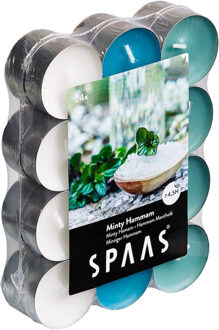 Geurtheelichtjes/waxinelichtjes - 24x - Minty Hammam - 4,5 branduren - geurkaarsen