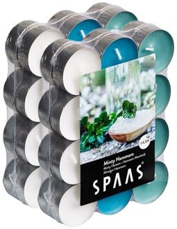 Geurtheelichtjes/waxinelichtjes - 48x - Minty Hammam - 4,5 branduren - geurkaarsen