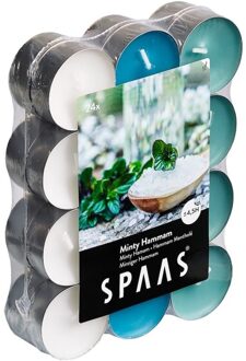 Geurtheelichtjes/waxinelichtjes - 96x - Minty Hammam - 4,5 branduren - geurkaarsen