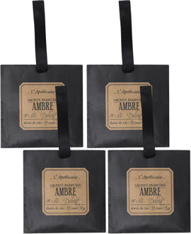 Geurzakje - 4x - amber geur - papier - geurzakjes - voor kledingkast