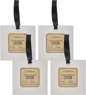 Geurzakje - 4x - katoen geur - papier - geurzakjes - voor kledingkast