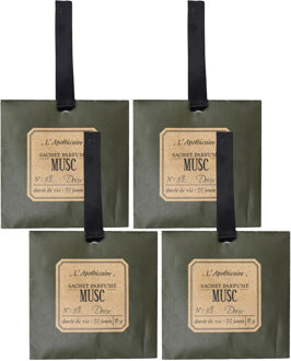 Geurzakje - 4x - witte muskus geur - papier - geurzakjes - voor kledingkast