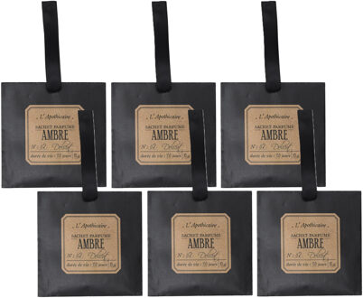 Geurzakje - 6x - amber geur - papier - geurzakjes - voor kledingkast