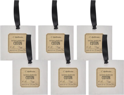 Geurzakje - 6x - katoen geur - papier - geurzakjes - voor kledingkast