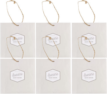 Geurzakje - 6x - linnen geur - beige - papier - geurzakjes - voor kledingkast