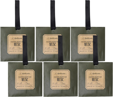 Geurzakje - 6x - witte muskus geur - papier - geurzakjes - voor kledingkast