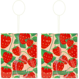 Geurzakjes - 2x - Aardbei geur - in handig zakje - luchtverfrisser - 7 x 16 cm